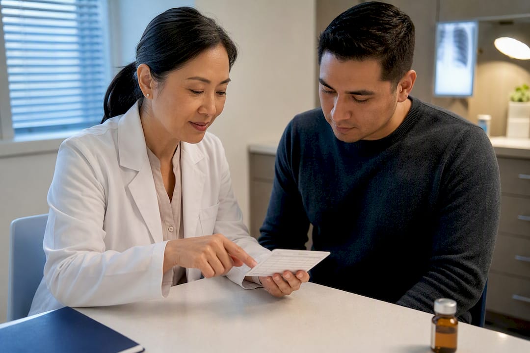Civil surgeon reviewing MMR vaccination history