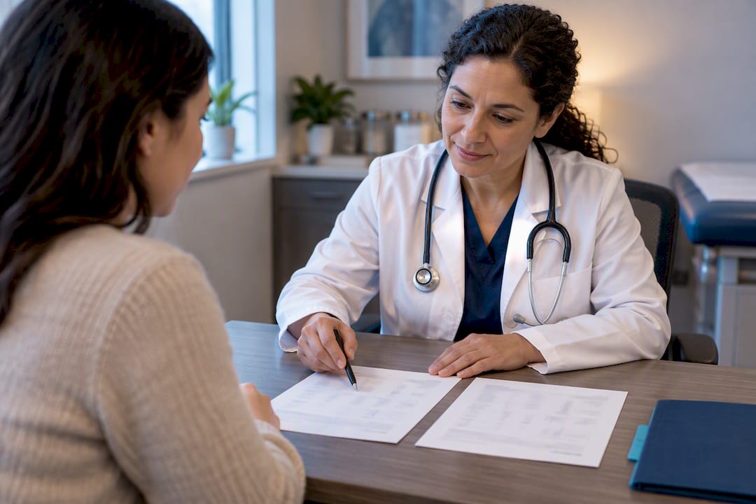 Civil surgeon reviewing treatment and titer records